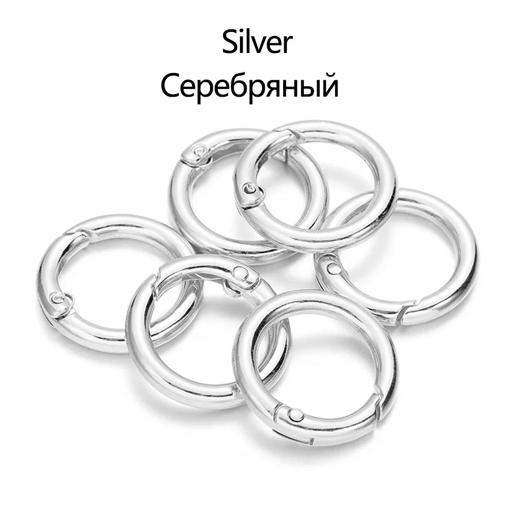 5Pcs/Lot 21 Colors Metal O Ring Spring Clasp Metal O Ring Spring ClaspKeychain Clips Hook Dog Chain DIY Jewelry Buckle Connector