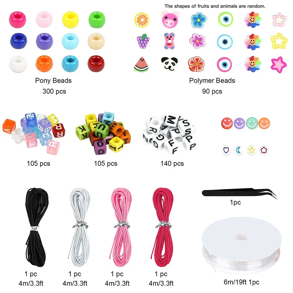 Bracelet Making Kit Pony Beads Letter Beads For Jewelry Making DIY Arts Earring