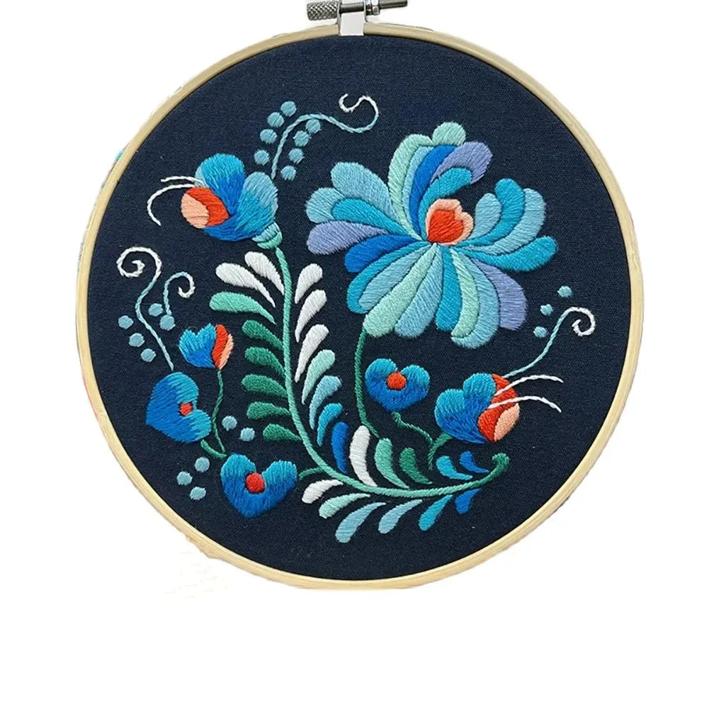 Diy Embroidery Kit Floral Patterns Embroidery Needlework Set Cross Stitch Kits For Beginners Craft Lover