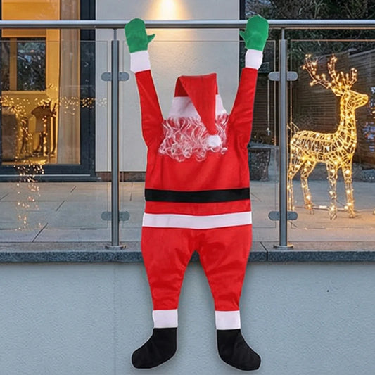 Climbing Santa Claus Plush 108/170cm Hanging Window Balcony Roof Chimney, Outdoor Home Christmas Decoration 2025 Festival Gift