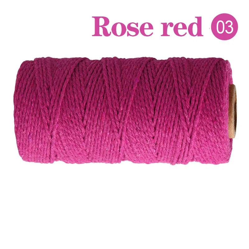 2mm 100M Macrame Cord Rope Cotton Twine Thread String Crafts DIY Sewing Handmade Wall Hangings Bohemia Wedding Party Home 2030