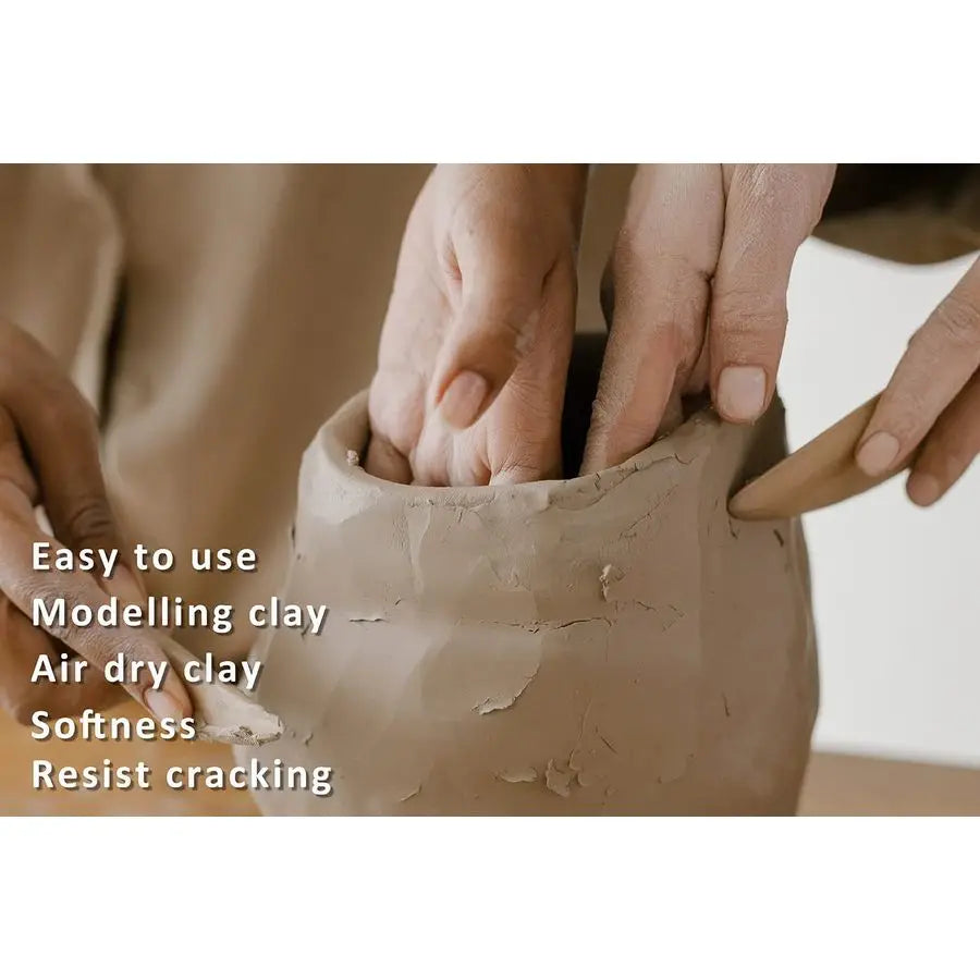 Natural AirDry Modeling Clay 10LBs with 40 Pcs Pottery Sculpting Tool Set, AllPurpose Clay Gray
