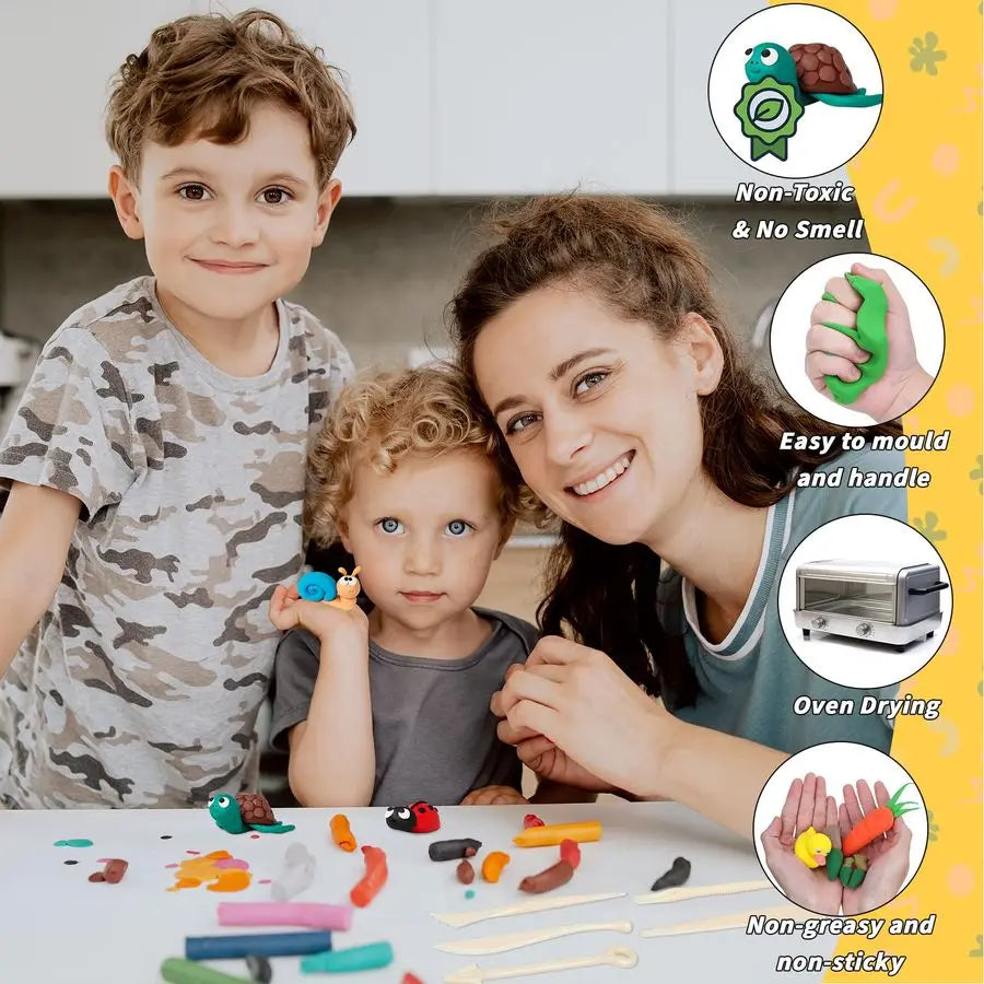 Pcs Polymer Clays 120 Colors Modeling Clay DIY Starter Kit Oven Baked Model Clay NonSticky Molding DIY Clay with Sculpting Tool