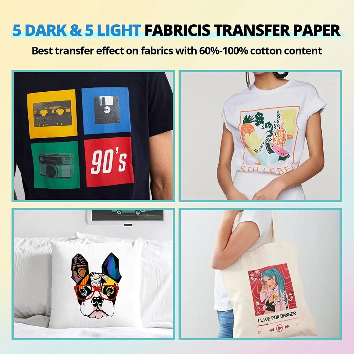 HTVRONT 52pcs Heat Press Supplies Accessories for Beginners Cricut Clothing T-shirtSublimation Paper Pad Kits