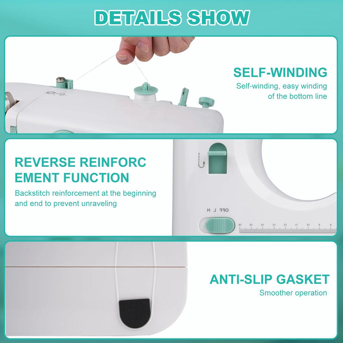 12 Stitches Mini Sewing Machine Multifunctional Household Sewing Machine with Foot Pedal US High Quality Exquisite Gift