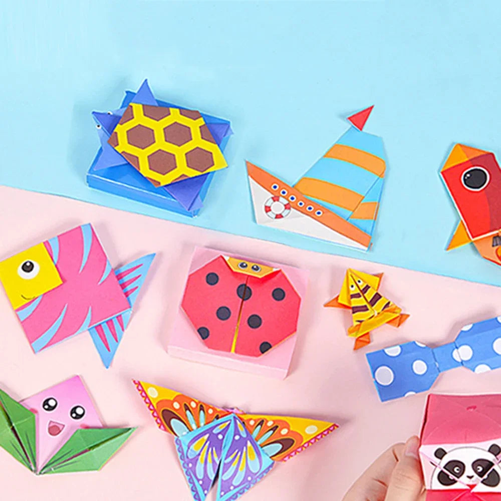 54 Pages Cartoon Animal Origami Handcraft Paper Art Learning Educational Toys for Children