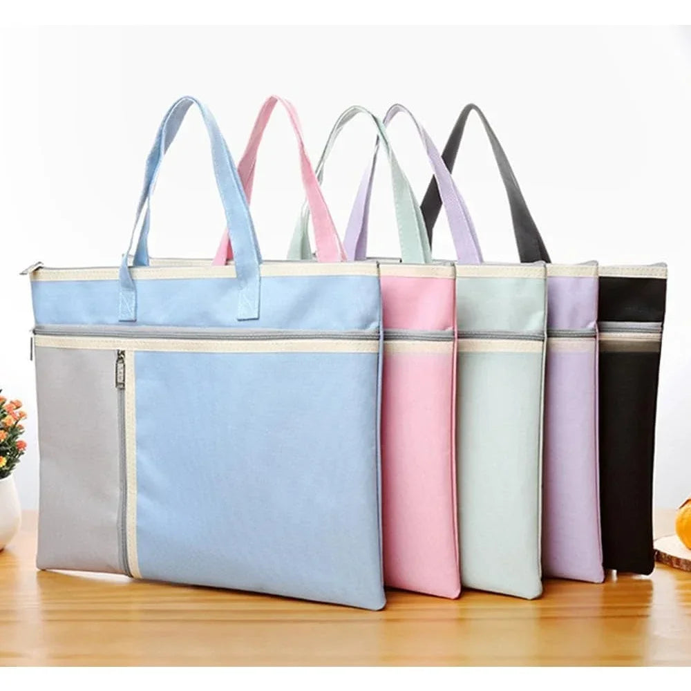 Art Portfolio Bag with Zipper and Handle Large Capacity Oxford Bag Artwork Storage Container A3 Size