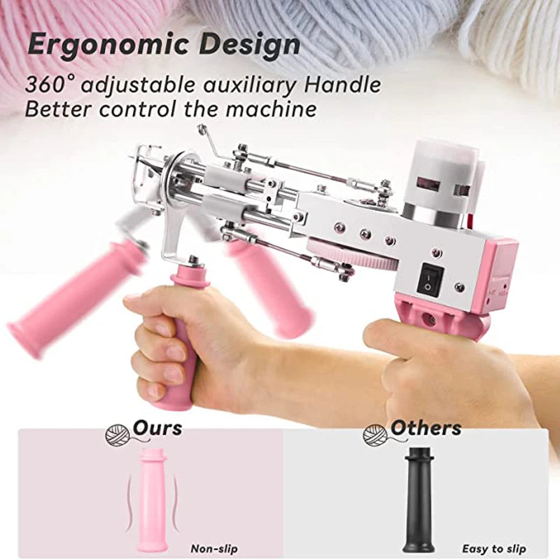 Upgraded Tufting Gun 2 in 1 Cut Loop Pile DIY Tools Electric Carpet tapis Weaving Tufting Gun Weaving Flocking Rug Machine