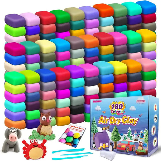 Air Dry Clay 180 Colors, Modeling Clay for Kids, DIY Molding Magic Clay for with Tools, Toys Gifts for Age 3 4 5 6 7 8 Years Old
