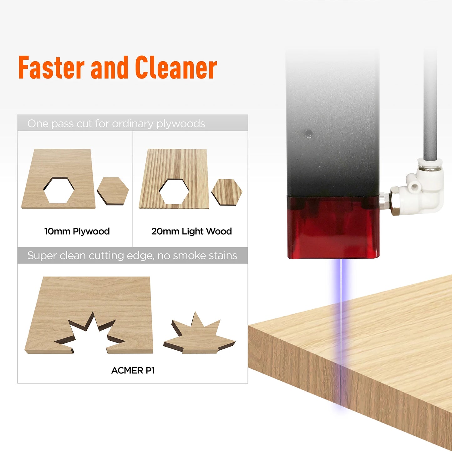 ACMER P1 10W Powerful Laser Engraver Machine With Wifi Control Laser Engraving Cutting Machine for Wood and Metal 400X410mm Size