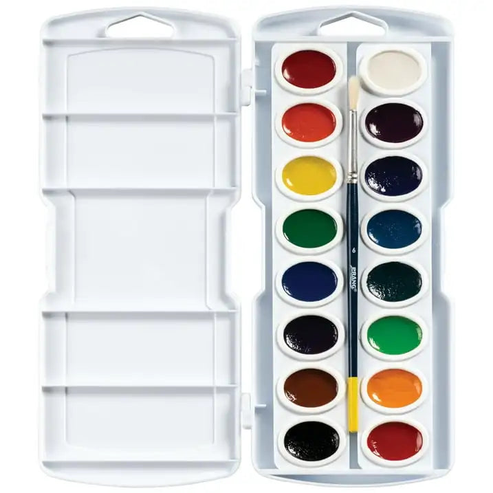 Prang Watercolor Oval Pan Set, 16-Colors