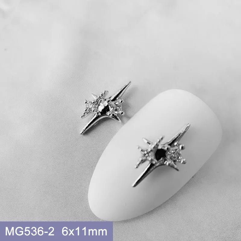 10pcs Luxury Kawaii Love Heart Pink Sailor Moon Star Nail Art Parts Zircon Manicure Nails Accesorios Supplies Decorations Charms