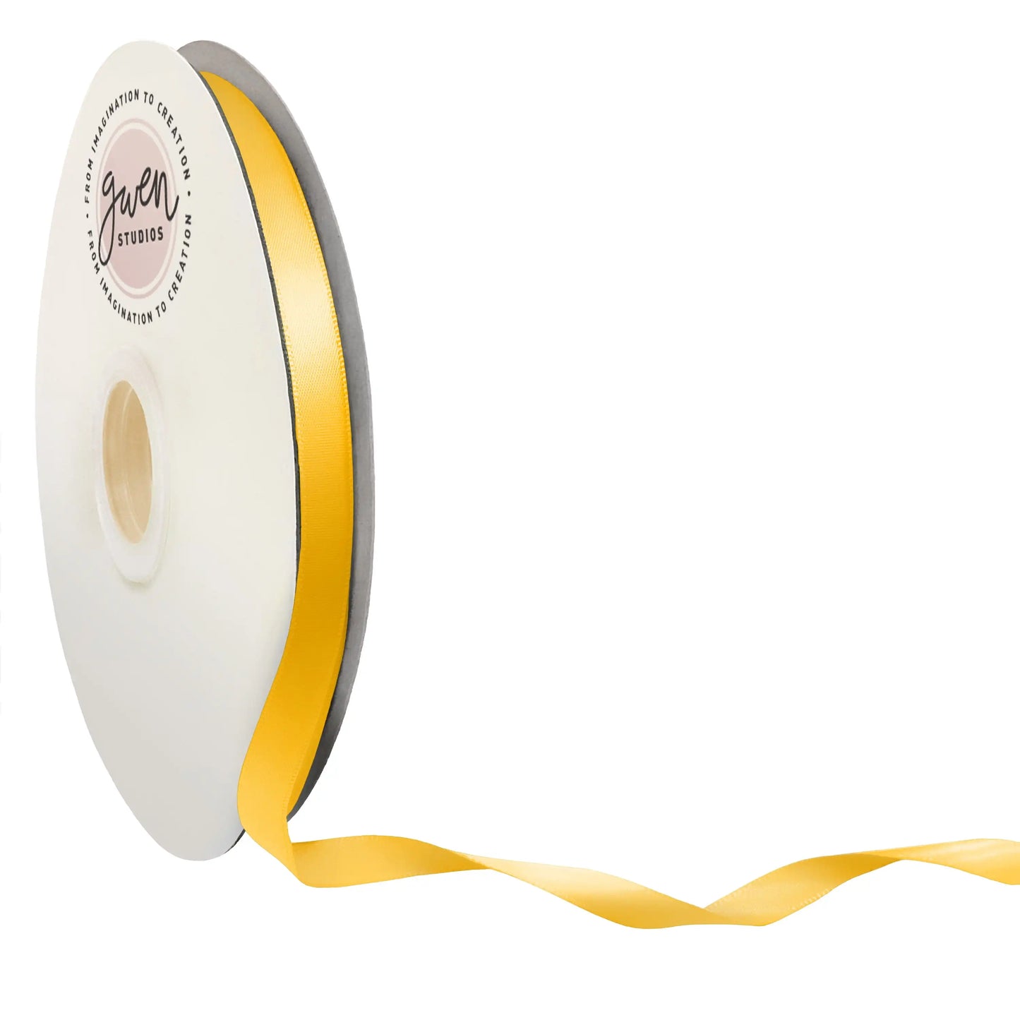 Yellow Single Face Satin Ribbon, 3/8 X 100 Yards by Gwen Studios