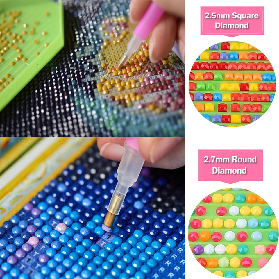 Diamond Painting Art Abstract Cartoon Cat Picture Full Diamond Mosaic Cross Stitch Kits DIY for Personalized Home Decoration