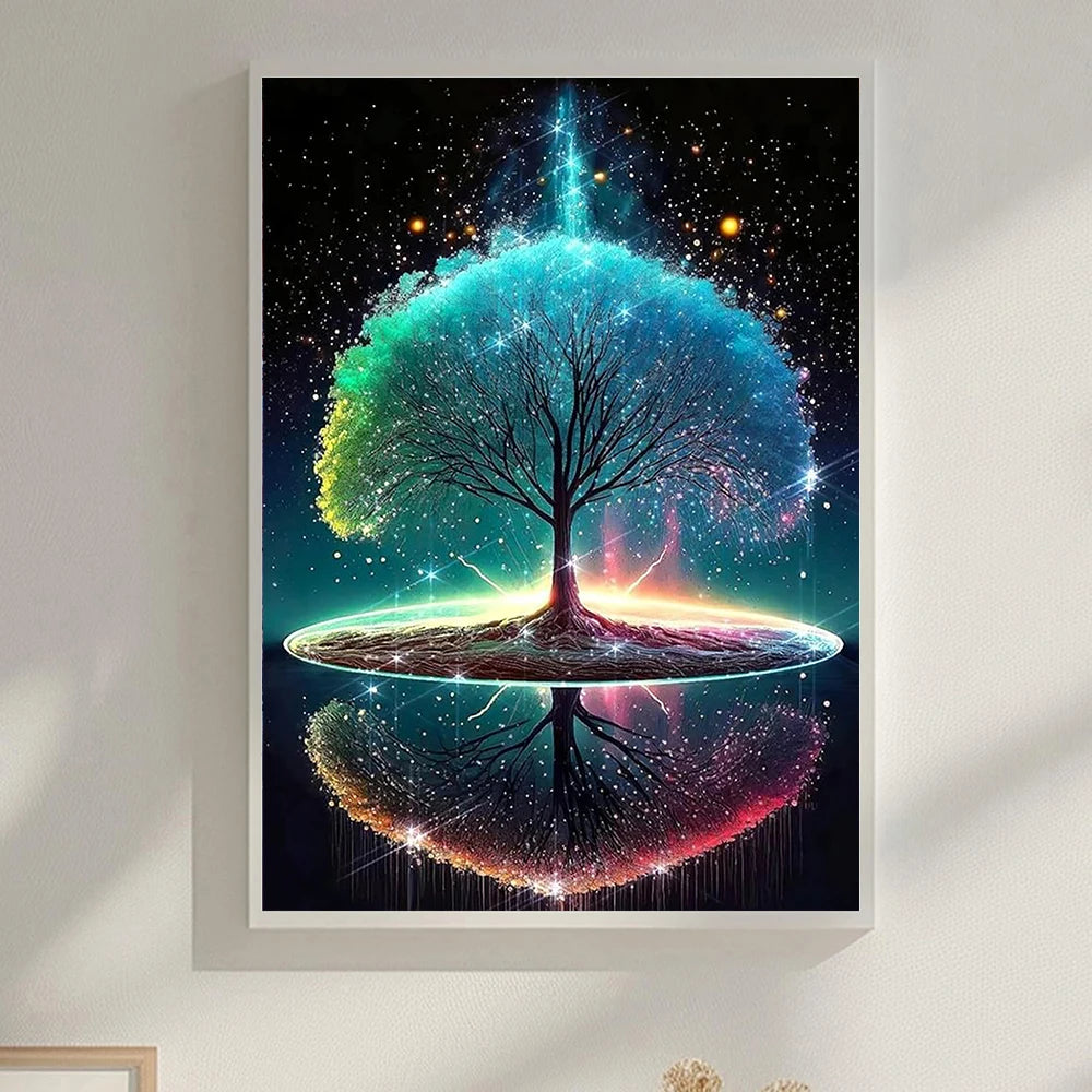 5D Diy Diamond Painting Fantasy Moon Tree Landscape Full Drill Rhinestones Mosaic Embroidery Handmade Products Home Decor Gift