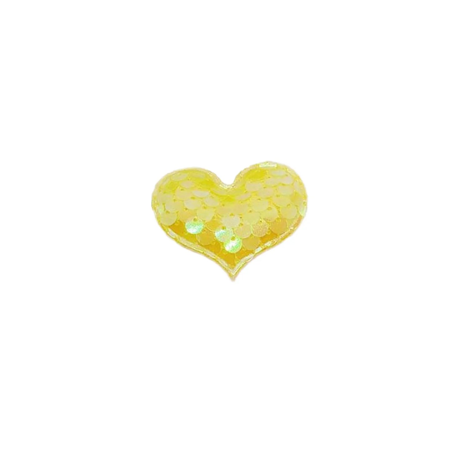 10Pcs  Glitter Seaquins Heart Padded Appliques For DIY Clothes Hat Shoes Sewing Patches Handmade