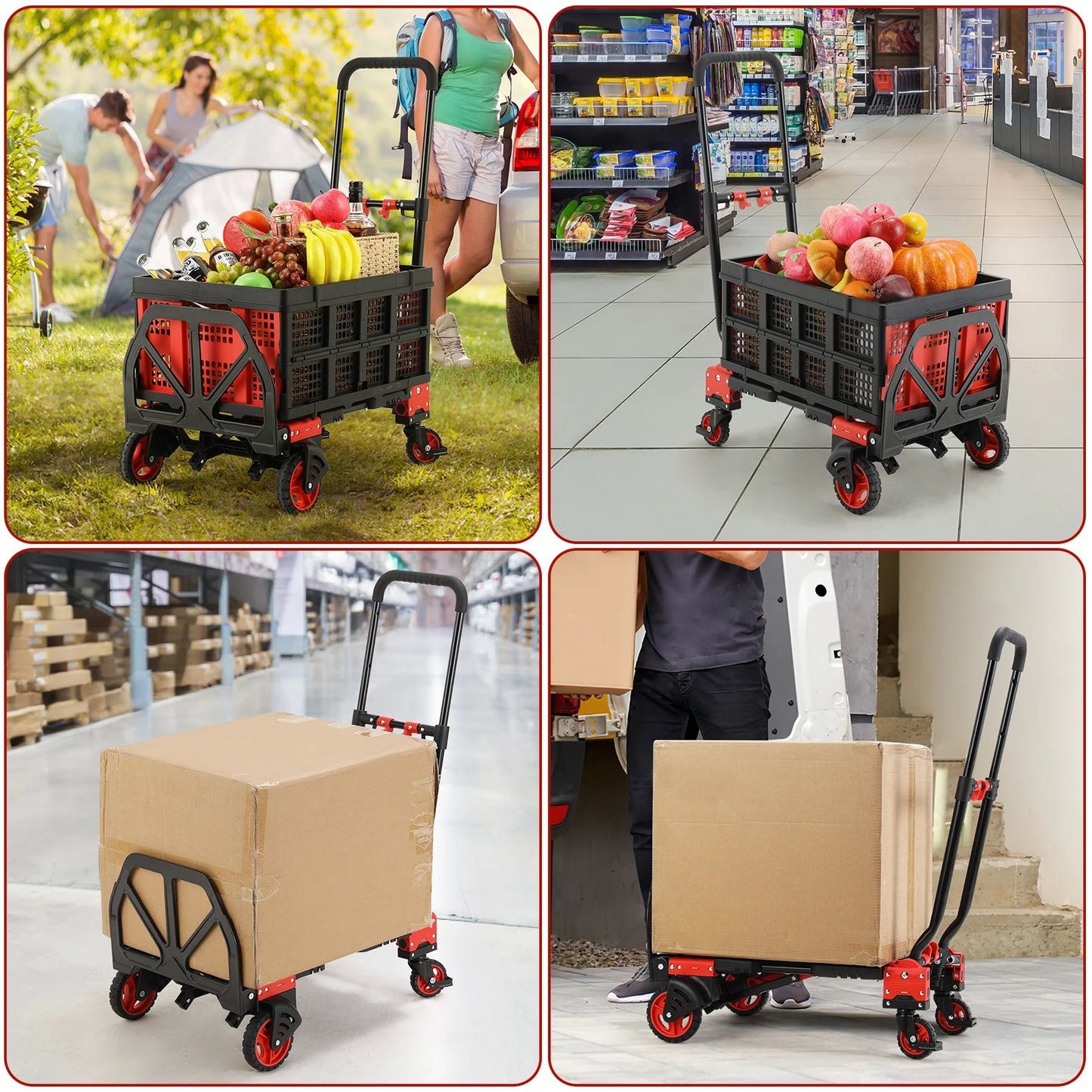 Hand Truck Dolly, 2-in-1Platform Cart Dolly