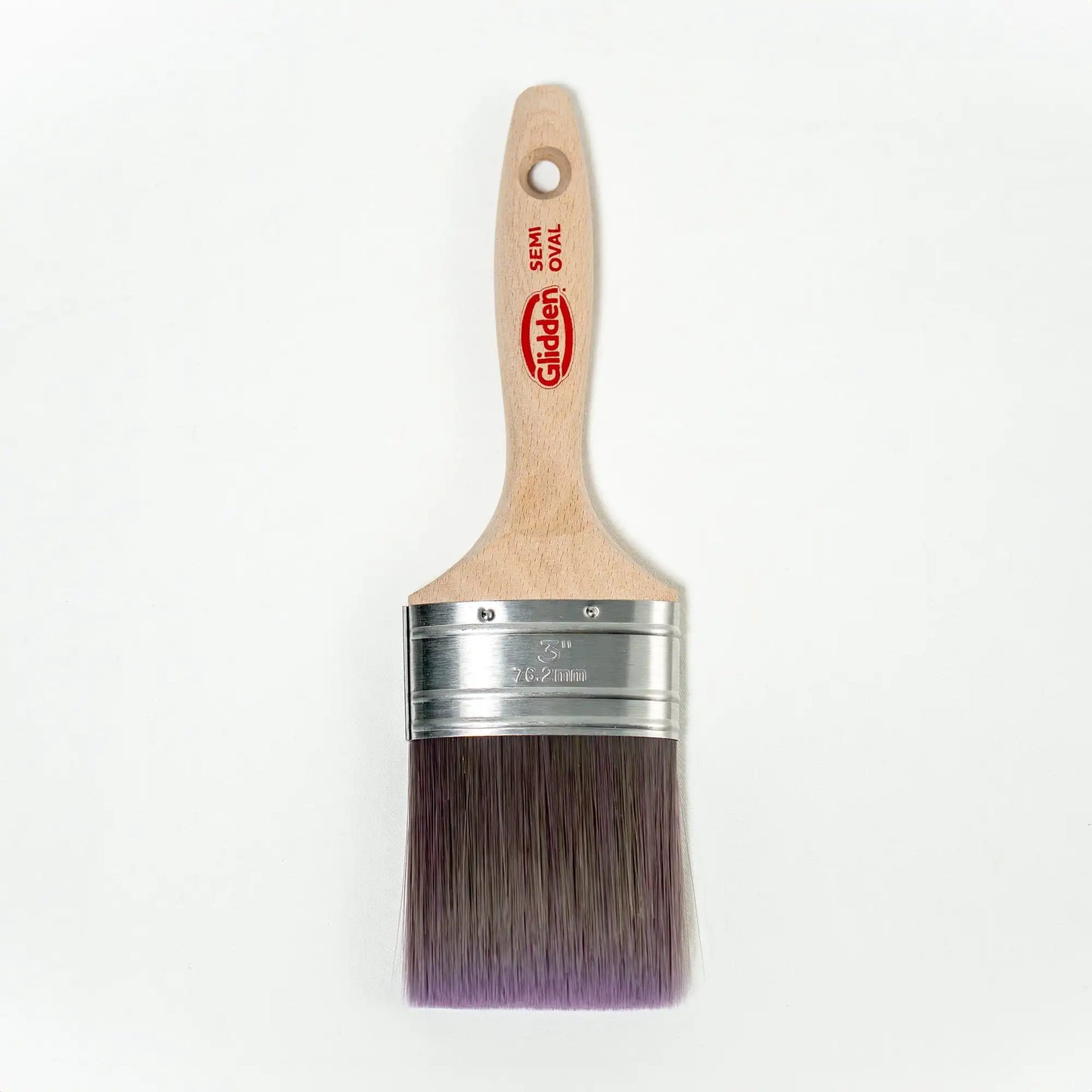 Glidden  Semi-Oval Paint Brush with Wood Handle , Flat Sash, 3 Inch
