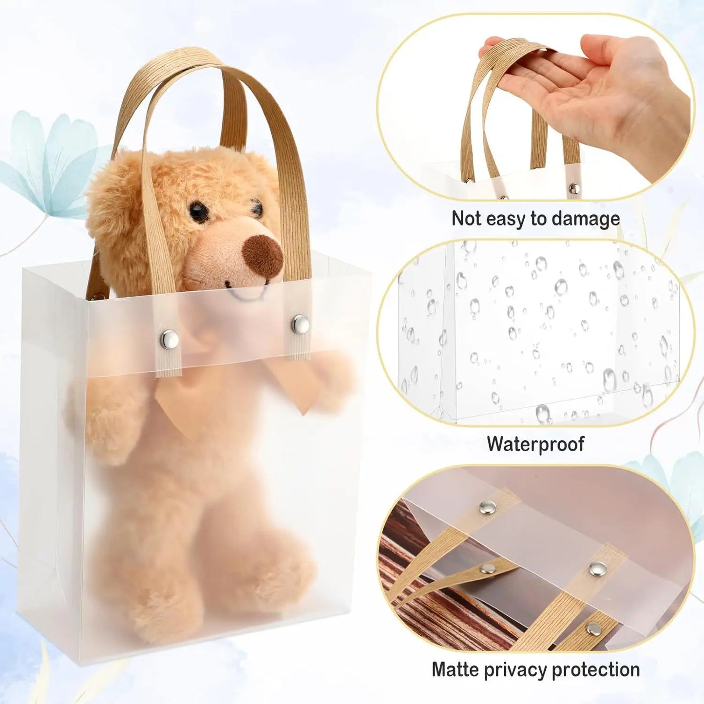 80pcs Small Gift Bags, Candy Bags, Souvenir Wedding Birthday Holiday Gifts, Clear Tote Bags, Halloween Christmas Valentine's Day