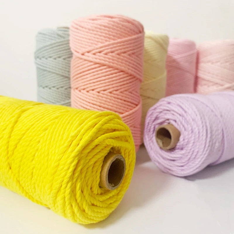 2mm 100M Macrame Cord Rope Cotton Twine Thread String Crafts DIY Sewing Handmade Wall Hangings Bohemia Wedding Party Home 2030