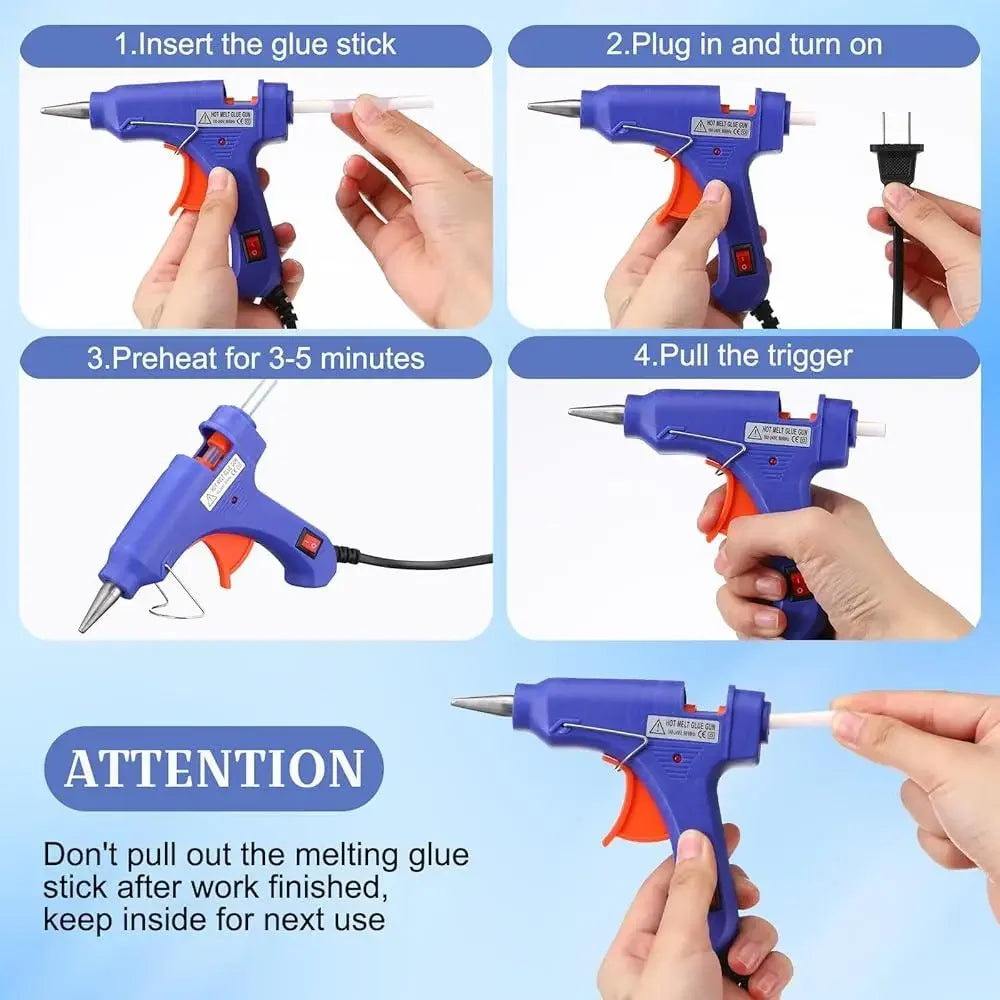 24 Pieces Mini Hot Glue Gun Kit with 25 Glue Sticks Perfect Crafts DIY Projects Home School Art Supplies