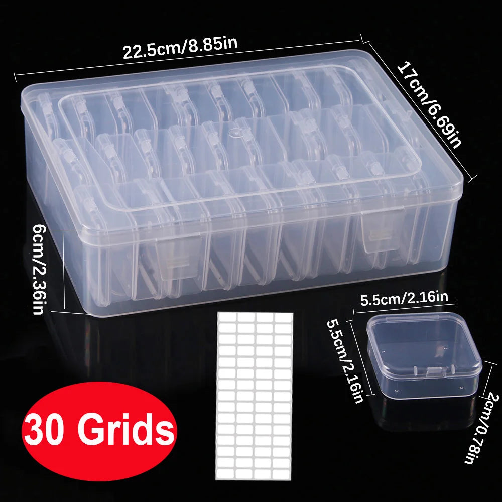 DIY Diamond Painting Embroidery Storage Box, Nail Art Jewelry Rhinestone Mosaic Storage Container, Multifunctional Storage Box