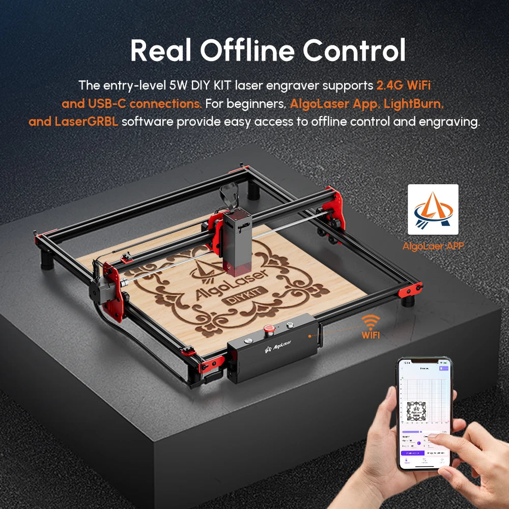 Algo 5W laser engraving machine GRBL 445±5nm Blue CNC cutting machine woodworker planks Engraver DIY wood for personalized gifts