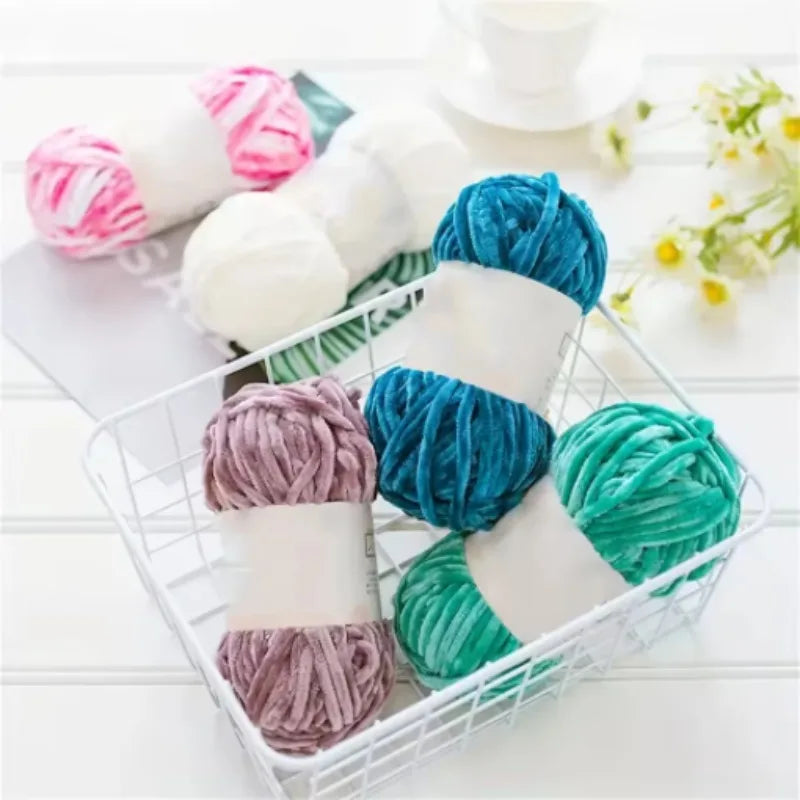 1pcs 100g super soft velvet wool coarse knitted yarn material package hand-woven hat scarf cushion