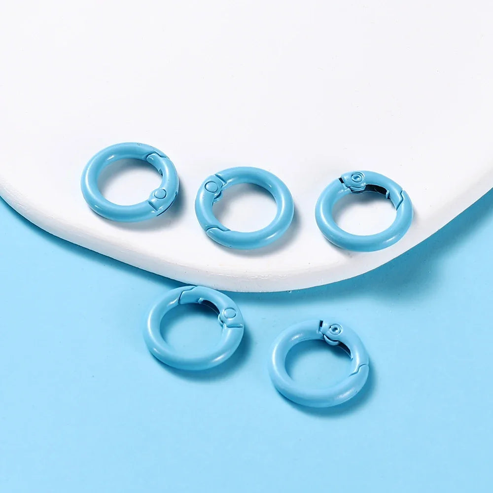 5Pcs/Lot 21 Colors Metal O Ring Spring Clasp Metal O Ring Spring ClaspKeychain Clips Hook Dog Chain DIY Jewelry Buckle Connector