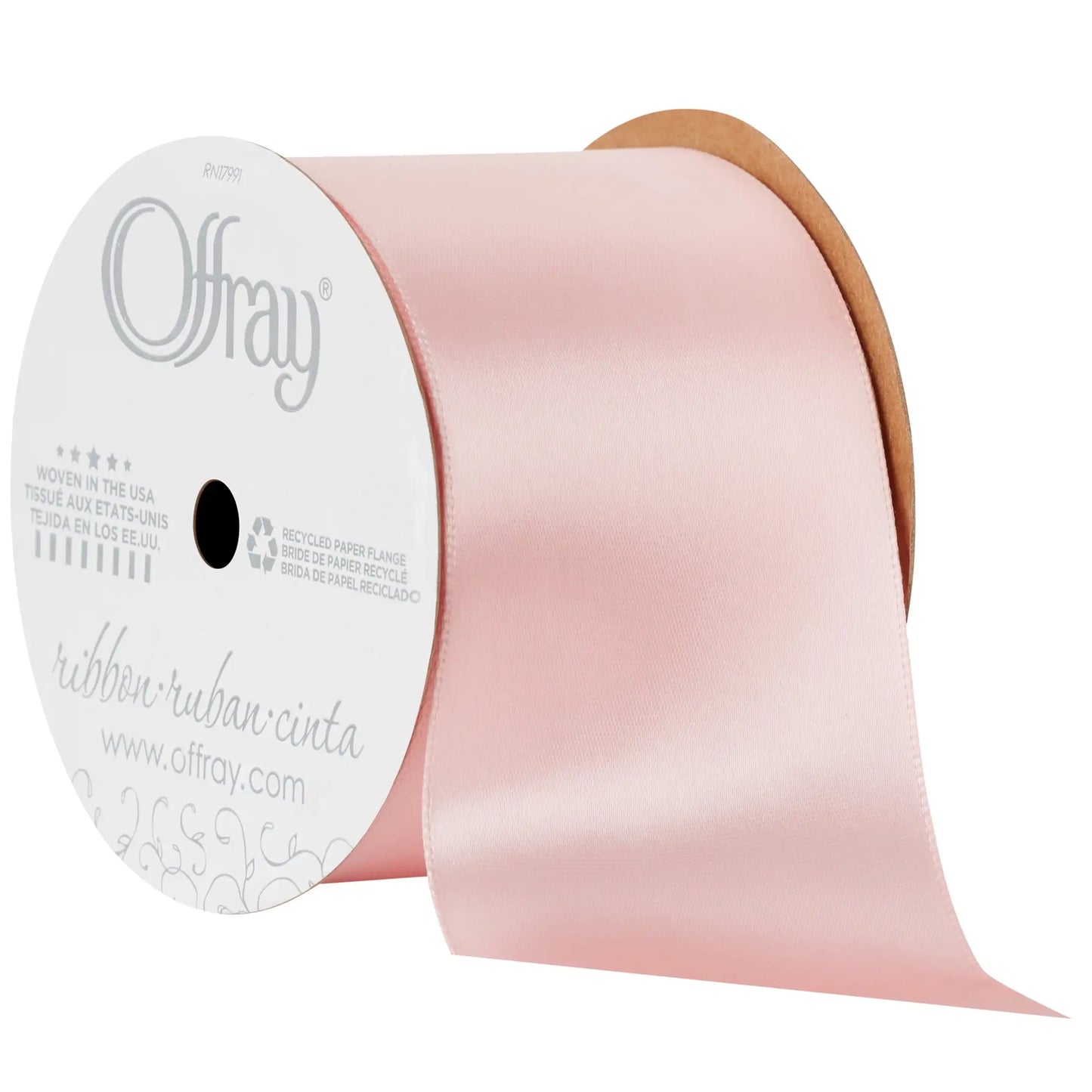 Ribbon, Carnation Pink 2 1/4 Inch Single Face Satin Polyester Ribbon, 9 Feet