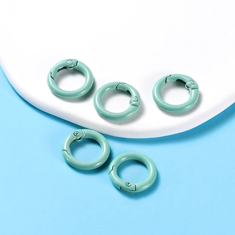 5Pcs/Lot 21 Colors Metal O Ring Spring Clasp Metal O Ring Spring ClaspKeychain Clips Hook Dog Chain DIY Jewelry Buckle Connector