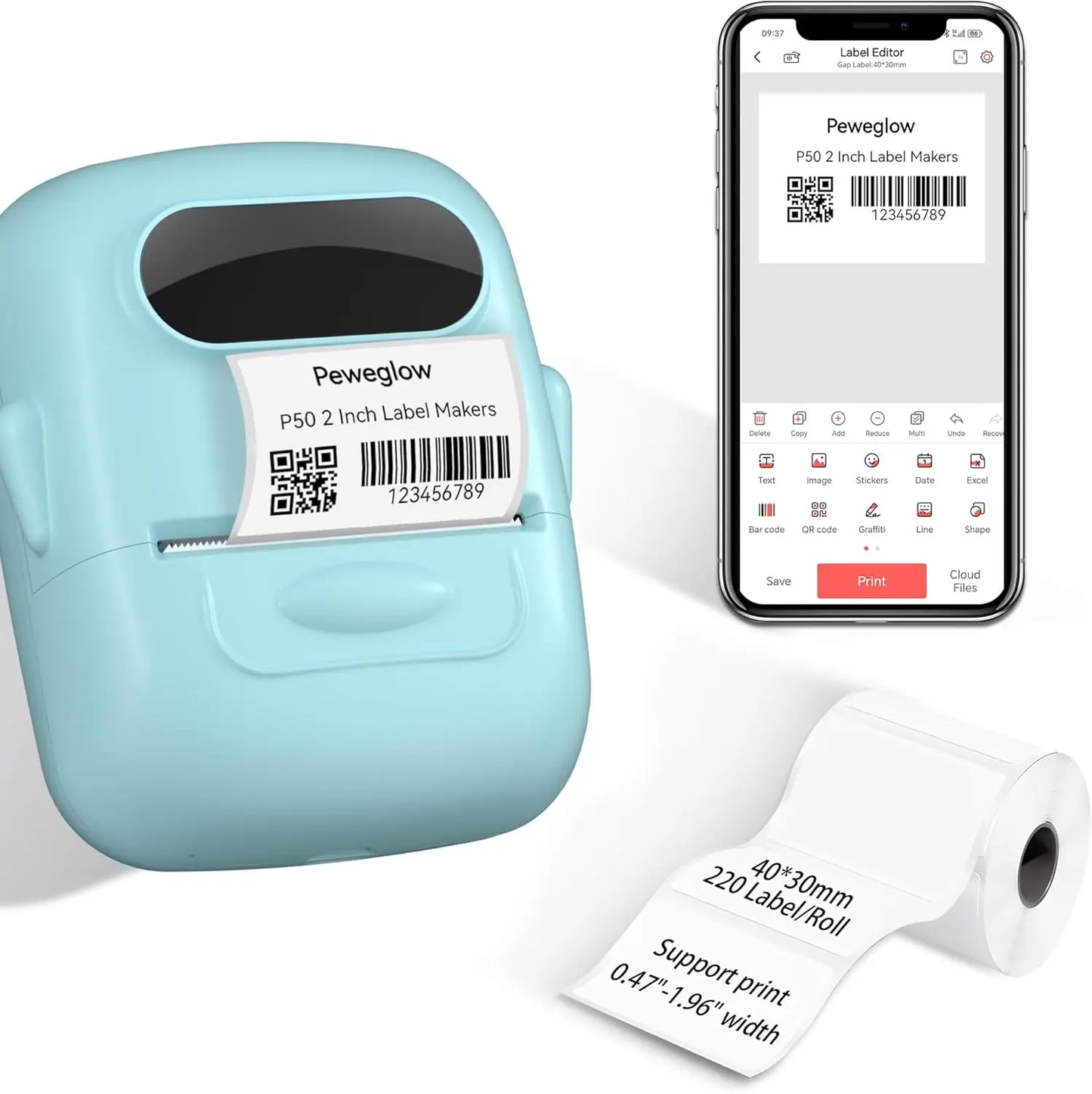 Marklife P50 Label Maker Machine Portable Bluetooth Label Stickers Machine