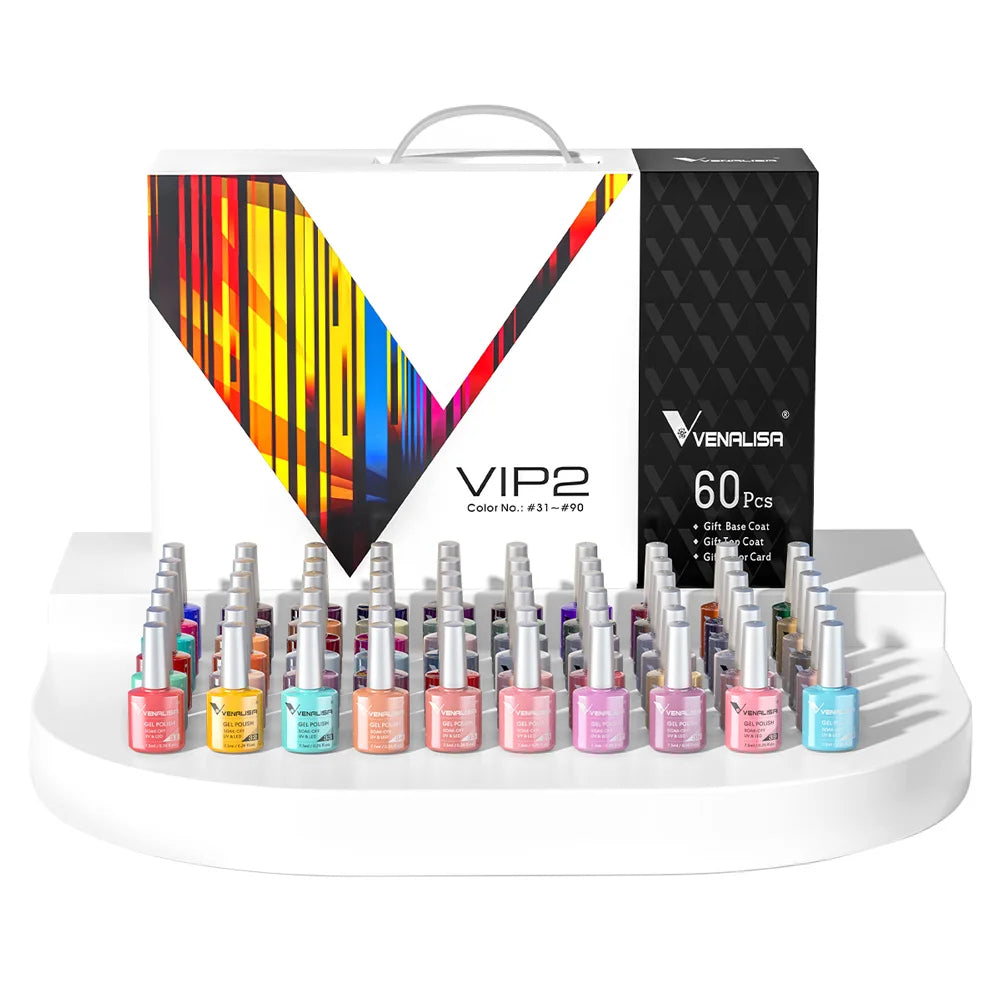 1Set VENALISA VIP Kit Whole Set Nail Gel Polish with Color Display For New Learner Nail Maincure Gel Varnish Branded Suitcase