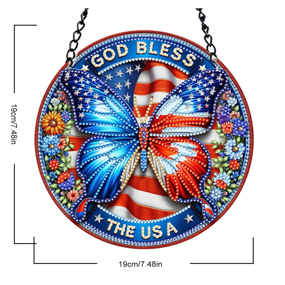 2D/Flat DIY Diamond Art Sun Catcher Rhinestone Diamond Art Window Pendants Diamond Art Pendant Window Hanging Art for Home Decor
