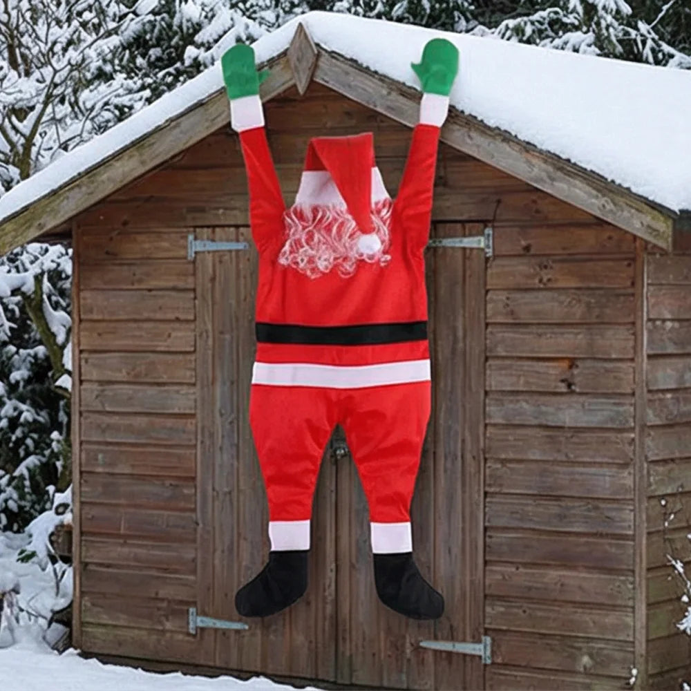 Climbing Santa Claus Plush 108/170cm Hanging Window Balcony Roof Chimney, Outdoor Home Christmas Decoration 2025 Festival Gift