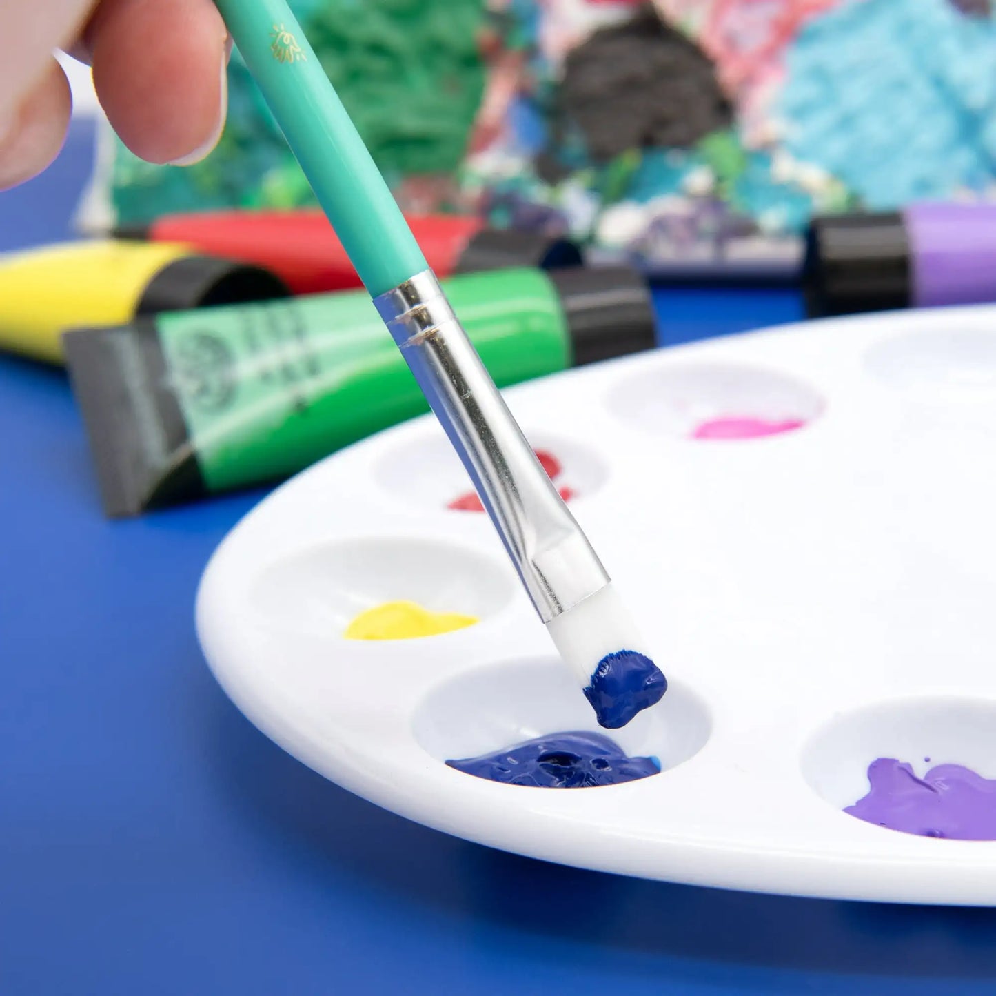 Hello Hobby Assorted Multicolor 50pc Variety Paint & Foam Brush Set, Adult, Teen