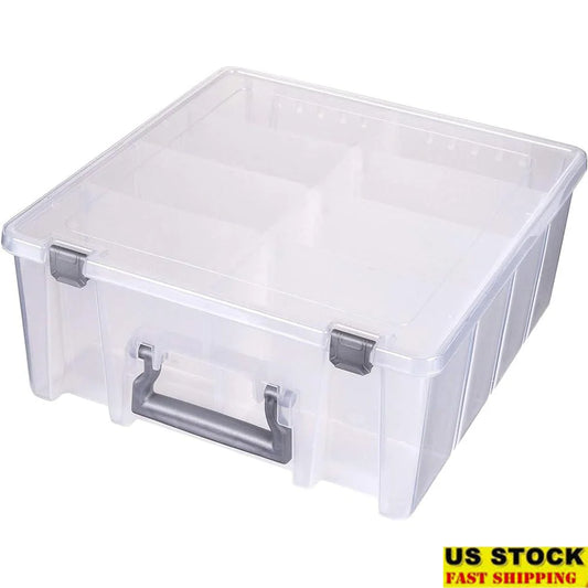 Super Satchel Storage Double Deep Compartment Portable Craft Organizer with Removable Dividers Home Office Holiday Supplies