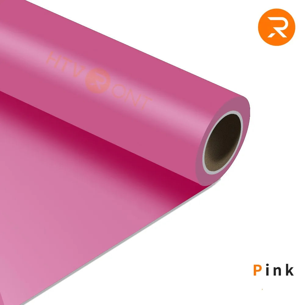 HTVRONT 12"X15ft/25ft Heat Transfer Vinyl Roll DIY T-shirt Craft Iron on HTV Film For Printing Clothing Easy To Cut