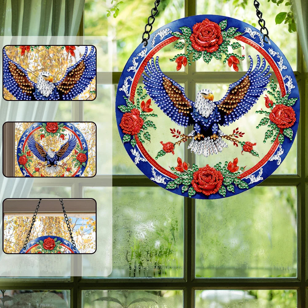2D/Flat DIY Diamond Art Sun Catcher Rhinestone Diamond Art Window Pendants Diamond Art Pendant Window Hanging Art for Home Decor