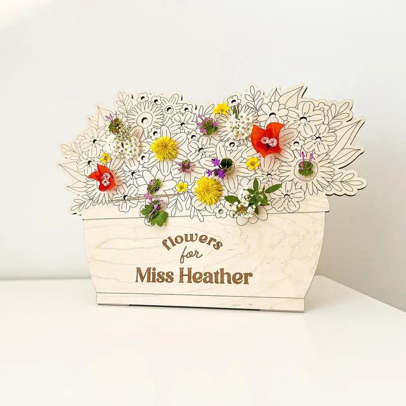 Flower Bouquet Craft Unique Wooden Craft Ornaments Exquisite Wood Signs For Mother's Day Teacher's Day Birthdays Anniversaries