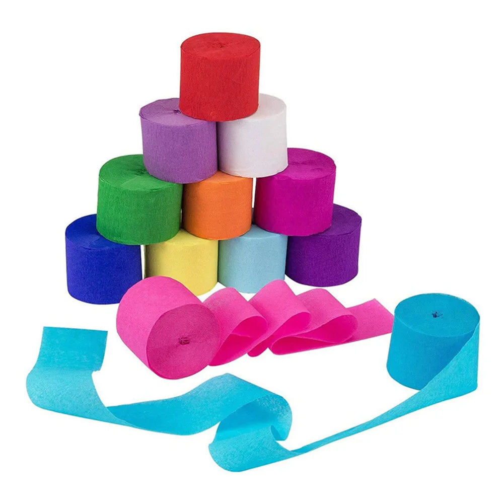 12pcs Crepe Paper Rolls Craft Project Supplies for Interesting Party Supplies Xuan-US