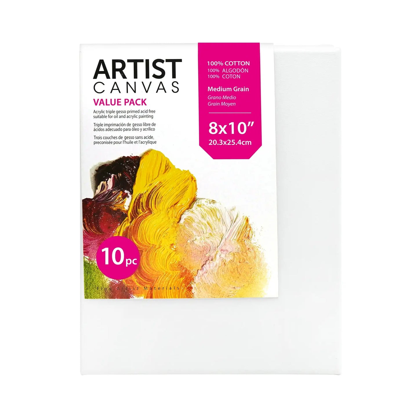 Stretched Canvas, 8"X10", 10 Pack
