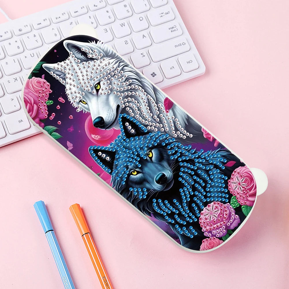DIY Diamond Art Painting Pencil Box Kits Multifunctional Storage Box Diamond Art Pencil Box for Office and Home Desk Accessories