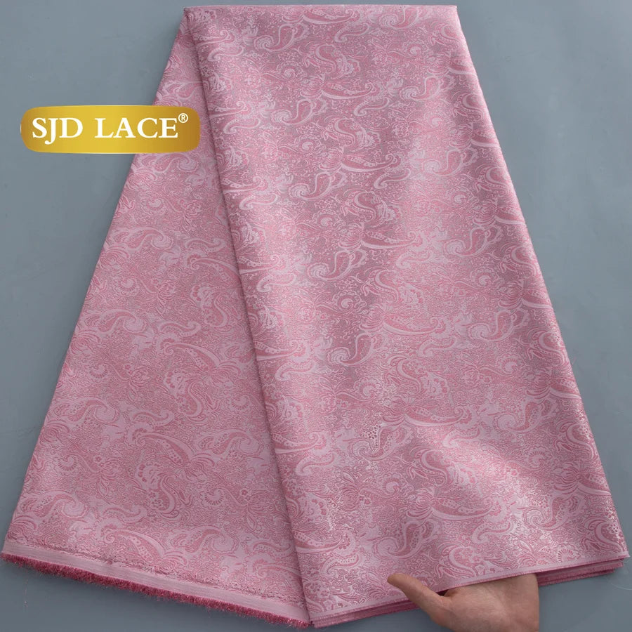 SJD LACE African Brocade Lace Fabrics 2026 High Quality Tulle Damask Nigerian Jacquard French Lace For Sewing Women Dresses 2485