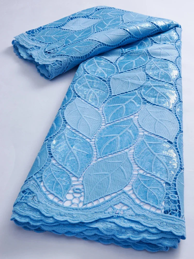 White African Water Soluble Lace Fabric 5Yards 2024 French Nigerian Guipure Cord Lace Fabric For Women Dress Wedding  TY3022