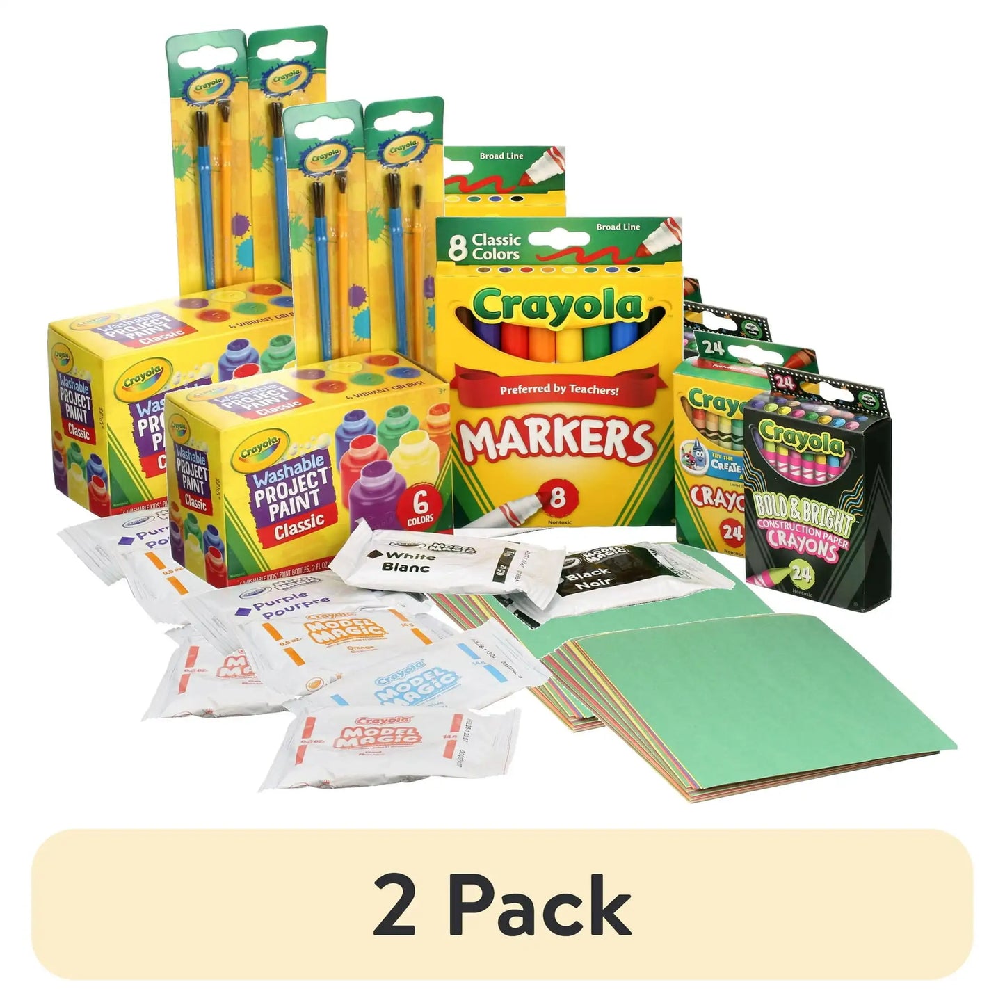 (2 pack) Crayola Creativity Tub, Art Set, 102 Pcs, Arts & Craft Supplies, Creative Toys, Gift for Kids,