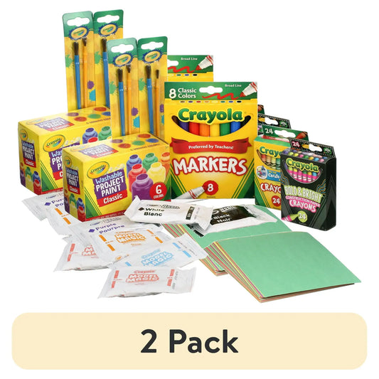 (2 pack) Crayola Creativity Tub, Art Set, 102 Pcs, Arts & Craft Supplies, Creative Toys, Gift for Kids,