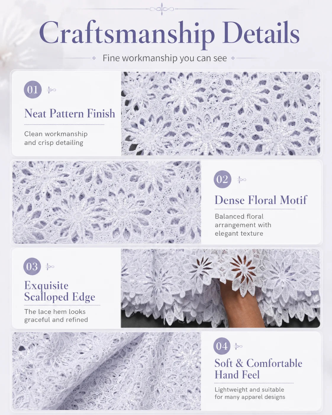 White African Guipure Cord Lace Fabric with Sequins 2025 High Quality Nigerian Guipure Cord Lace for Sewing Wedding Dress F4025