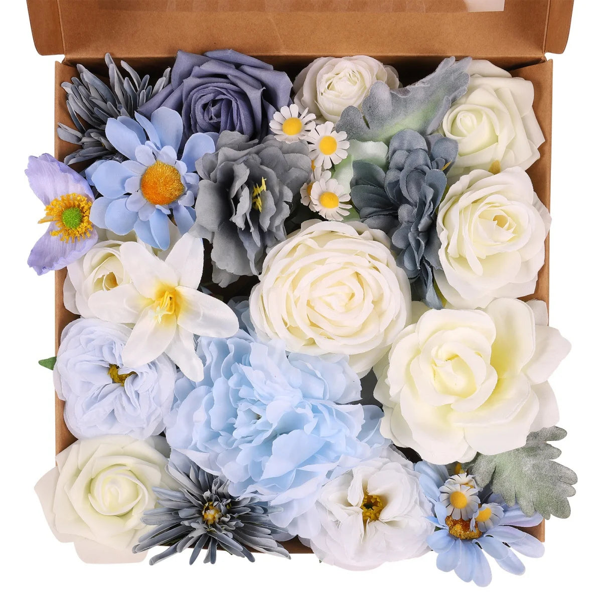 Artificial Flowers Fake Silk White Peonies Used for Home Room Vase Decoration Christmas Wreath Wedding Bouquet Party Accessories