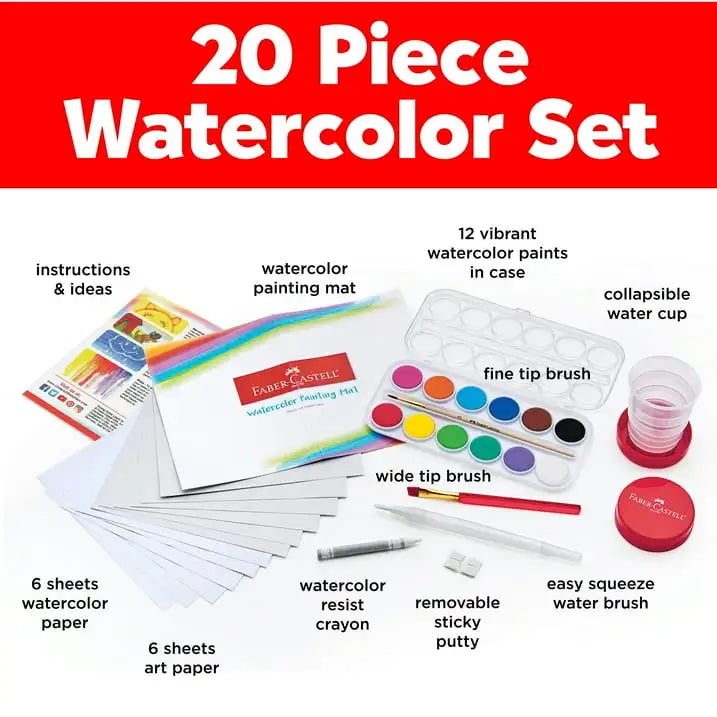 Faber-Castell Young Artist Learn to Watercolor Paint- Child, Beginner Art Set